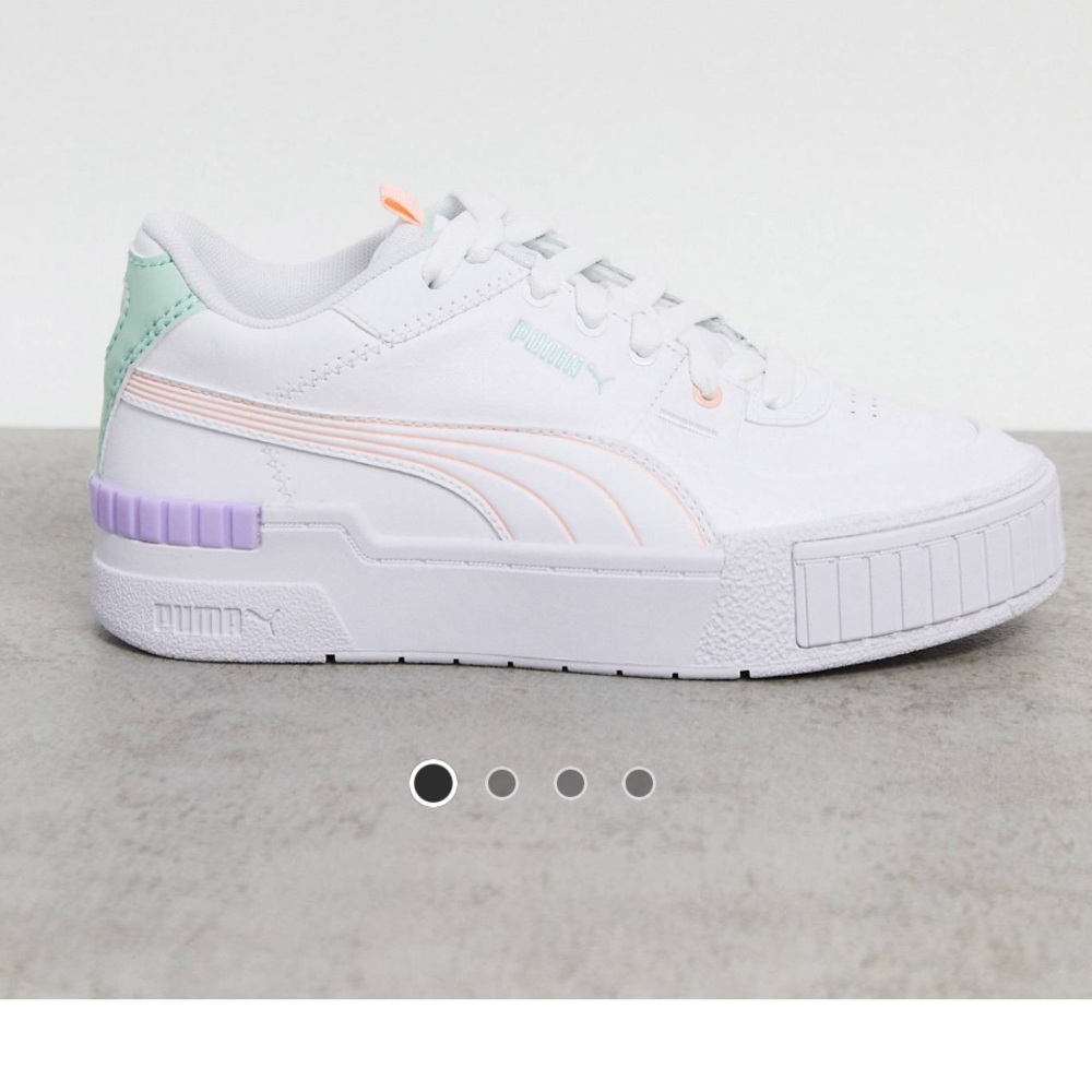 Puma Cali Sport sneakers in white and neon piping